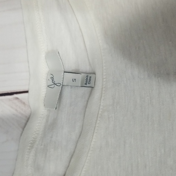 Joie Basic Linen T Shirt Size Small Ivory White Loose fit - Picture 6 of 10